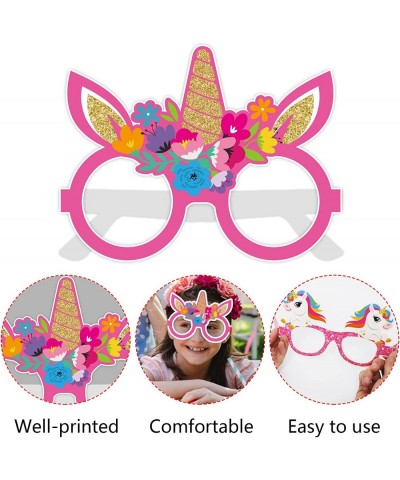 12 Pcs Unicorn Party Favors Valentines Unicorn Rainbow Birthday Glasses Decorations Unicorn Paper Eyeglasses Valentine's Day ...