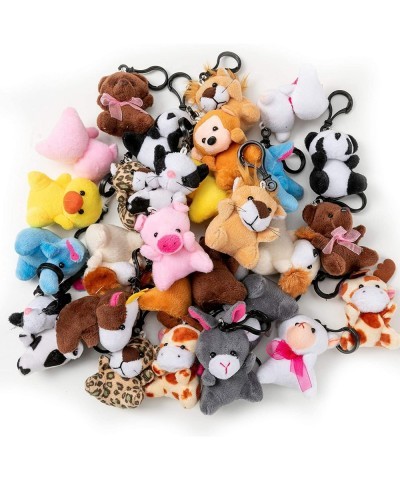 28 Pack Valentines Day Gifts Cards for Kids with Animal Plush Toy Key Chain Stress Relief Fidget Toy for Valentine's Classroo...