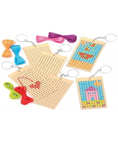 AT805 Wooden Keyring Cross Stitch Kits - Pack of 5 Arts and Crafts for Kids $20.54 Craft Kits