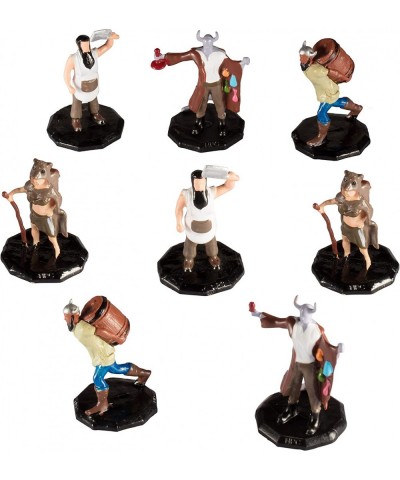 Monster Townsfolk Mini Fantasy Figures - Merchants - 8pc Hand-Painted Non Player Character NPC Miniatures - 1" Hex-Sized Comp...