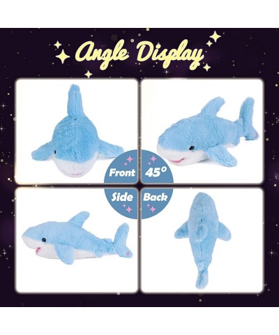 LED Plush Shark Light up Stuffed Animal Floppy Night Lights Glow in The Dark Birthday Festival for Kids Toddler Girls Blue 16...