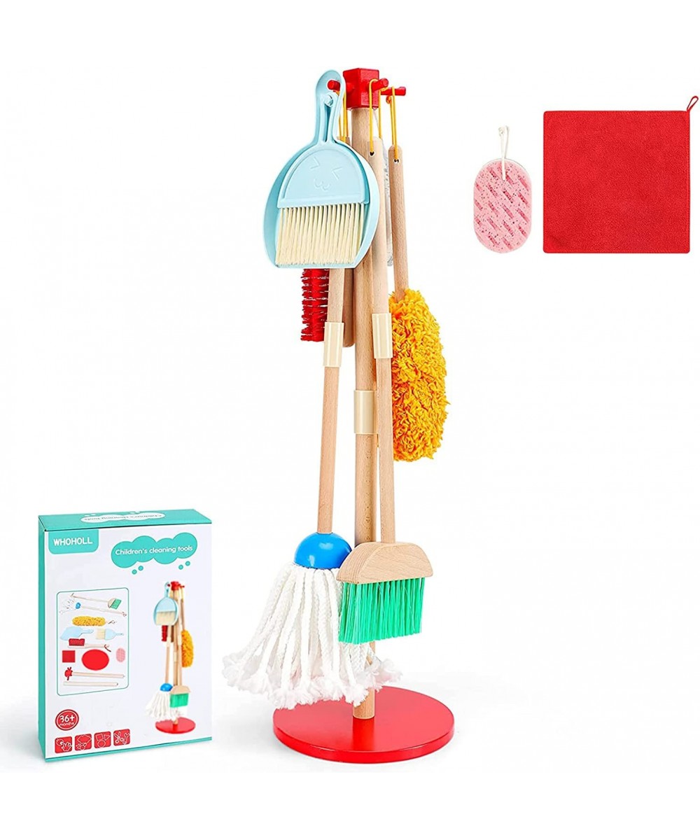 Toddler Broom and Cleaning Set 9 Pcs Kids Broom Set for Housekeeping Toy Cleaning Mop and Broom Set Kids Cleaning Set with Sp...