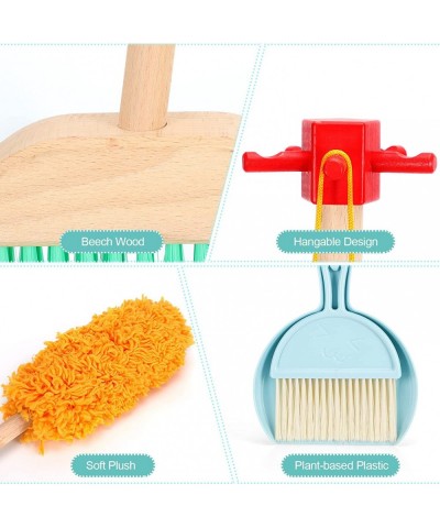 Toddler Broom and Cleaning Set 9 Pcs Kids Broom Set for Housekeeping Toy Cleaning Mop and Broom Set Kids Cleaning Set with Sp...