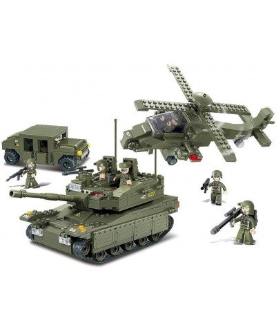 M38-B0309 Amphibious Onrush Blocks Army Bricks Toy-K-1 Tank and Hind Helicopter and Hummer Squad Car $71.89 Toy Vehicle Playsets