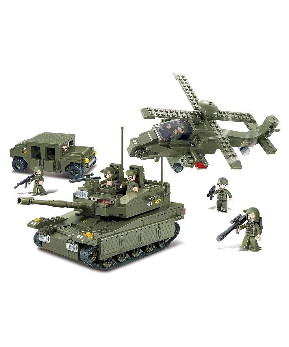 M38-B0309 Amphibious Onrush Blocks Army Bricks Toy-K-1 Tank and Hind Helicopter and Hummer Squad Car $71.89 Toy Vehicle Playsets