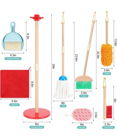 Toddler Broom and Cleaning Set 9 Pcs Kids Broom Set for Housekeeping Toy Cleaning Mop and Broom Set Kids Cleaning Set with Sp...