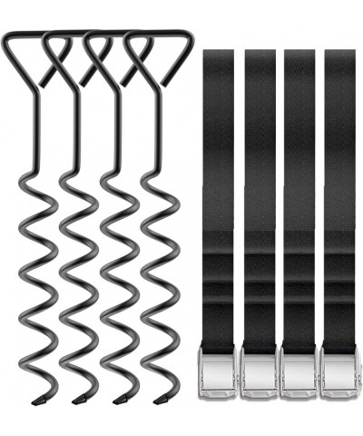 Trampoline Stakes Heavy Duty Anchors High Wind Stakes 15.84" Galvanized Steel Corkscrew Anchors Kit for Trampoline Field-depl...