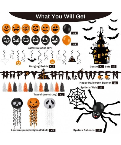 Halloween Party Decorations Halloween Decorations Indoor Including Happy Halloween Banner Wire Lanterns Hanging Swirls Castle...