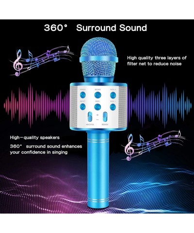 Handheld Bluetooth Karaoke Microphone-Kids Birthday Wireless Mic Singing Toys-Gifts for Age 3 4 5 6 7 8 9 10 Years Old Girls ...