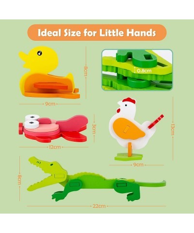 Wooden Puzzles Preschool Learning & Education Toys for Toddler 1-3 Year Old 3D Animal Shape Jigsaw Puzzle Montessori Stem Tra...