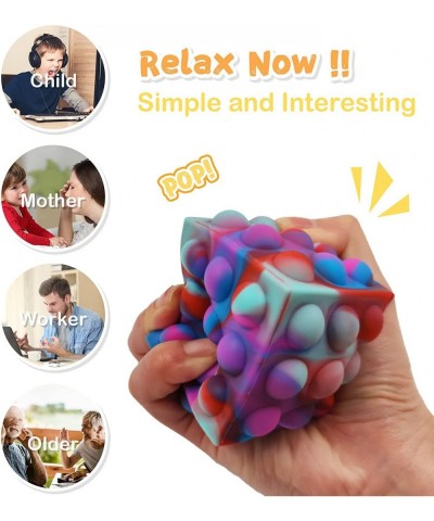 3D Pop it Ball Stress Balls 3D Fidget Ball Pop it Fidget Toy Pop it Fidget Cube Popper its Fidget Dice for Kids and Adults (P...