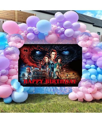 Stranger Happy Birthday Backdrop Banner 5x3FT Stranger Party Supplies for kids Happy Birthday Banner Stranger Movie Themed Ph...