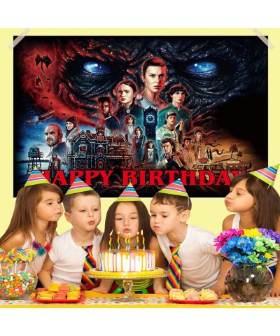 Stranger Happy Birthday Backdrop Banner 5x3FT Stranger Party Supplies for kids Happy Birthday Banner Stranger Movie Themed Ph...