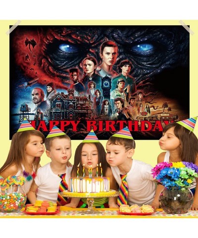 Stranger Happy Birthday Backdrop Banner 5x3FT Stranger Party Supplies for kids Happy Birthday Banner Stranger Movie Themed Ph...