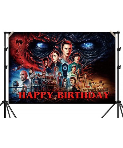 Stranger Happy Birthday Backdrop Banner 5x3FT Stranger Party Supplies for kids Happy Birthday Banner Stranger Movie Themed Ph...