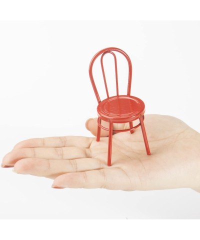 2 Pcs Miniature Yellow Dinning Chair 1:12 Scale Mini Metal Chairs for DIY Dollhouse Kitchen Furniture Decoration $21.72 Dollh...