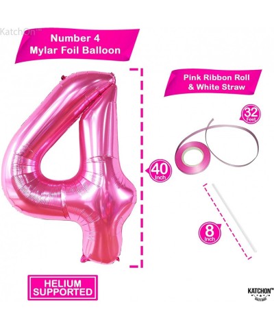 Giant Pink Number 4 Balloons - 40 Inch | Hot Pink 4 Birthday Balloon | 4 Year Old Birthday Decorations | 4 Balloon for 4th Bi...