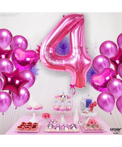 Giant Pink Number 4 Balloons - 40 Inch | Hot Pink 4 Birthday Balloon | 4 Year Old Birthday Decorations | 4 Balloon for 4th Bi...