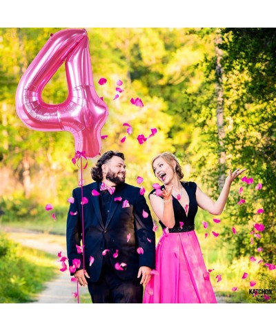 Giant Pink Number 4 Balloons - 40 Inch | Hot Pink 4 Birthday Balloon | 4 Year Old Birthday Decorations | 4 Balloon for 4th Bi...