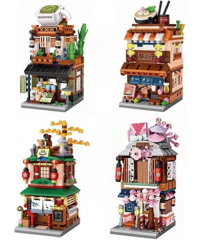 Japanese Street View Shop Building Blocks House Toy 4 Models Mini DIY Building Blocks Model MOC Construction Toy Gift for 6-1...