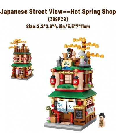 Japanese Street View Shop Building Blocks House Toy 4 Models Mini DIY Building Blocks Model MOC Construction Toy Gift for 6-1...