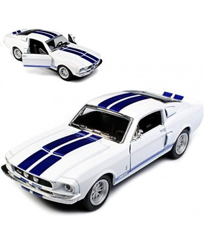 5" 2007 Shelby GT500 1:38 Scale (White/Blue Stripes) by Kinsmart $15.61 Kids' Play Cars & Race Cars