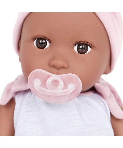 by Battat – 14-inch Newborn Baby Girl Doll Soft Body – Deep-Medium Skin Tone Brown Eyes – Removable Outfit – Matching Pink He...