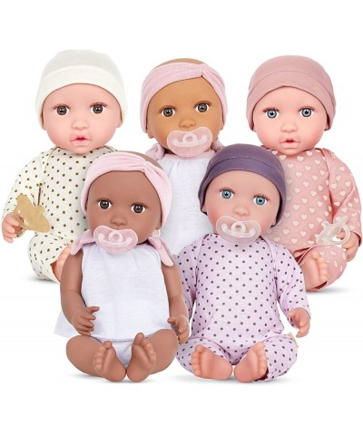 by Battat – 14-inch Newborn Baby Girl Doll Soft Body – Deep-Medium Skin Tone Brown Eyes – Removable Outfit – Matching Pink He...