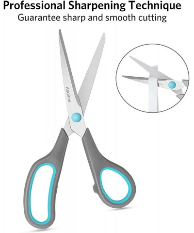 Scissors Set of 4 Premium Stainless Steel Razor Blades Ergonomic Semi-Soft Rubber Grip Suitable for School Office and Family ...