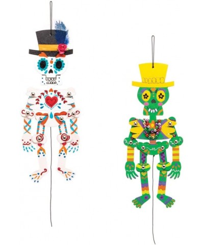 AT108 Wooden Skeleton Puppet Kit - Pack of 4 Wood Craft Kit for Kids Day of The Dead Arts Activities $17.09 Kids' Drawing & W...