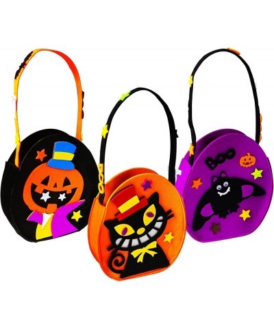 3 Pieces 7.5''x 6.5'' Halloween Trick or Treat Bags for Kids Candy Reuseful Pumpkin Cute Halloween Candy Tote Bags Buckets fo...