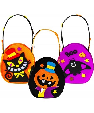 3 Pieces 7.5''x 6.5'' Halloween Trick or Treat Bags for Kids Candy Reuseful Pumpkin Cute Halloween Candy Tote Bags Buckets fo...