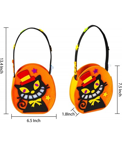 3 Pieces 7.5''x 6.5'' Halloween Trick or Treat Bags for Kids Candy Reuseful Pumpkin Cute Halloween Candy Tote Bags Buckets fo...