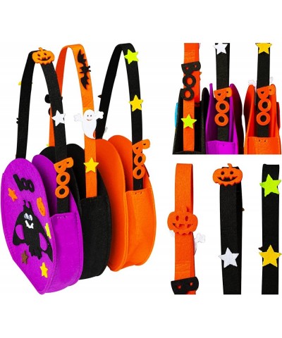 3 Pieces 7.5''x 6.5'' Halloween Trick or Treat Bags for Kids Candy Reuseful Pumpkin Cute Halloween Candy Tote Bags Buckets fo...