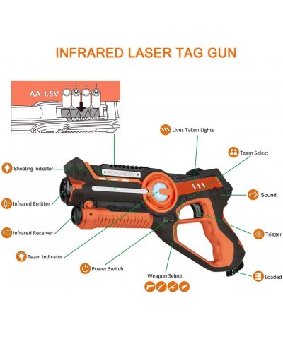 4 Sets Laser Tag with Guns and Vests Upgraded Infrared Laser Tag Guns with Pistol Rifle Machine Gun and Rocket Mode Boy Toys ...