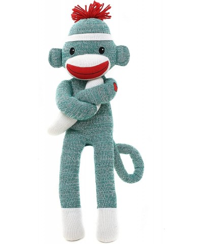 Adorable Sock Monkey The Original Traditional Hand Knitted Stuffed Animal Toy Gift-for Kids Babies Teens Girls and Boys Baby ...