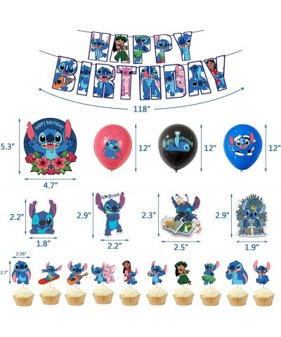 Baby Stitch Party Decorations Birthday Party Supplies Include Happy Birthday Banner Stitch Balloons Stitch Cupcake Topper Cak...