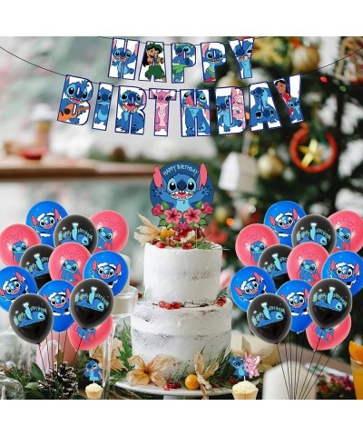 Baby Stitch Party Decorations Birthday Party Supplies Include Happy Birthday Banner Stitch Balloons Stitch Cupcake Topper Cak...