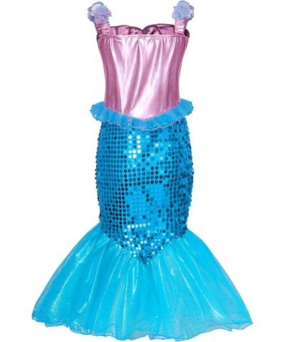 Mermaid Dress for Girls Halloween Mermaid Costume Birthday Party Dress Up Outftis with Accessories $45.74 Kids' Costumes