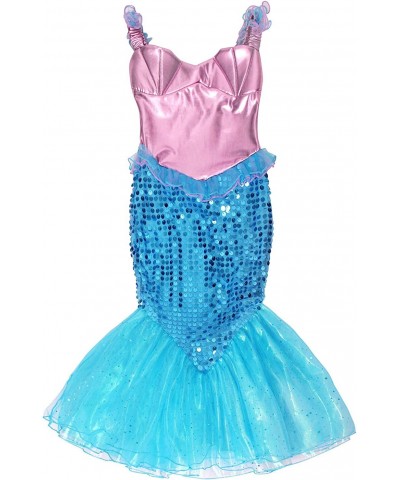 Mermaid Dress for Girls Halloween Mermaid Costume Birthday Party Dress Up Outftis with Accessories $45.74 Kids' Costumes