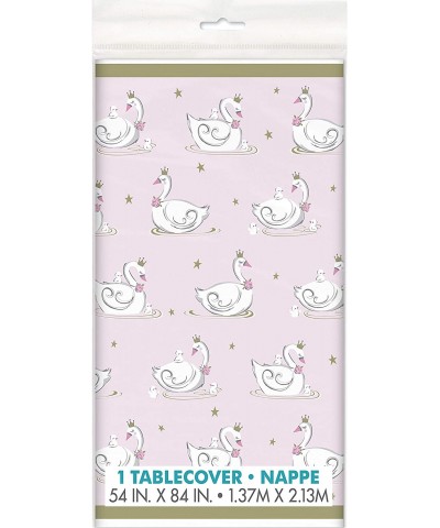 Swan Birthday Plastic Tablecover - 1 Pc $17.36 Kids' Party Tablecovers