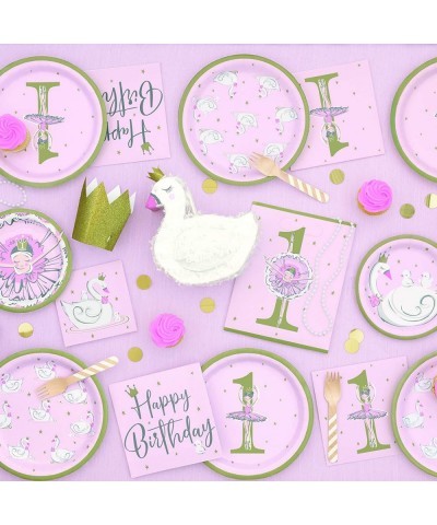 Swan Birthday Plastic Tablecover - 1 Pc $17.36 Kids' Party Tablecovers