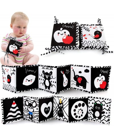 Black and White High Contrast Baby Book Infant Tummy Time Newborn Toys 0 3 Months Brain Development Stroller Toys Crinkle Fol...