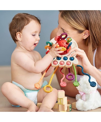 Baby Toys 6 to 12 Months Sensory & Montessori Toys for 1 Year Old Octopus Pull String Toys Travel & Teething Toys for Car Sea...