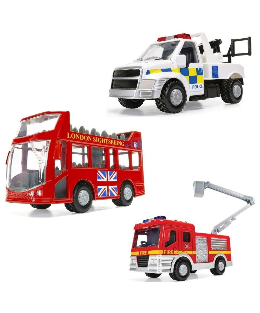 Chunkies City Service Fire Truck Double Decker Tour Bus and Police Tow Truck Triple Pack Toy Vehicles CHP12 $42.11 Kids' Play...