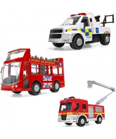 Chunkies City Service Fire Truck Double Decker Tour Bus and Police Tow Truck Triple Pack Toy Vehicles CHP12 $42.11 Kids' Play...