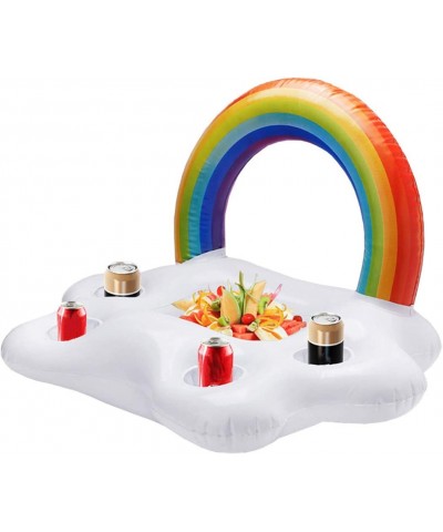 Inflatable Buffet Cup Holder Rainbow Cloud Pool Floats for Drink Fruit Donuts Pool rafts Accessories for Adults Kids Swimming...