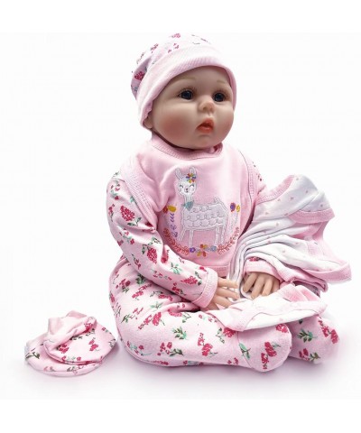 Reborn Baby Girl Clothes Fit 20-22 Inch Realistic Newborn Baby Doll Clothing Outfits Flower 5pcs Sets $29.24 Doll Accessories