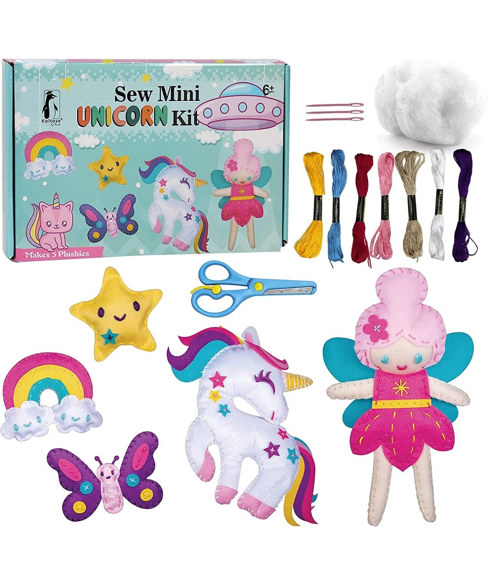 Sew Mini Unicorn Plushies Craft Kit for Kids – Sew and Stuff 5 Unicorn Themed Mini Plushies for Girls Sewing Craft for Beginn...