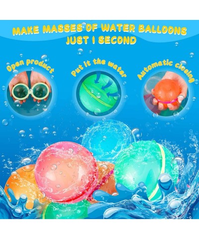 Reusable Water Balloons Quick Fill Self Sealing Refillable Water Bombs for Kids Adults Latex-Free Silicone Splash Water Ball ...